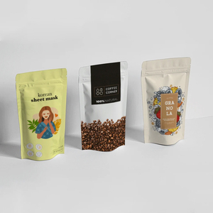 Custom Resealable Zipper Food Storage Stand up Pouch Grain Dried Fruit Nuts Spice Powder Plastic Packaging Bag