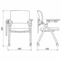 Tablette d'écriture ergonomique pliable pour étudiant, avec accoudoir réglable, 50 cm, noire, design moderne, en plastique, pour salle de classe - Fournisseur Or