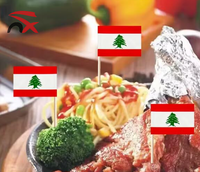 Drapeaux miniatures du Liban en papier et bois, 2,5 x 3,5 cm, avec impression personnalisée du logo, vente en gros