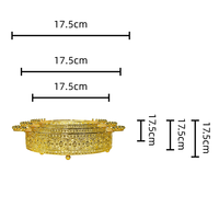 642024 Ensemble de 3 plateaux de service ronds dorés effet miroir, 12 pièces 35x35(L) pour le stockage alimentaire, Fournitures Ramadan, Vente en gros