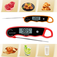 Termometer Digital IPX6, baca cepat tahan air logam akurasi tinggi dengan layar LCD lampu latar untuk memanggang daging memasak di dapur