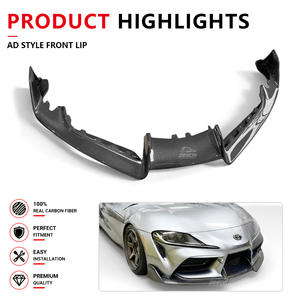 Divisor Delantero de Fibra de Carbono Estilo AD para <span class=keywords><strong>Toyota</strong></span> GR <span class=keywords><strong>Supra</strong></span> A90 A91 MK5 2.0T 3.0T, Alerón Inferior para Parachoques, 2019+ - Product Image 5
