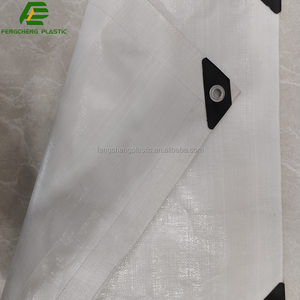 UVプロテクト新しい<span class=keywords><strong>Hdpe</strong></span>ターポリン生地白い防水カバーシートアイレット付き - Product Image 1