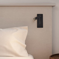 Lampe de chevet moderne et légère, lampe murale LED intégrée, rotative, petite lampe de chevet pour chambre d'hôtel, lampe de nuit, lampe spot