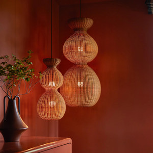 Rattan Floor <b>Lamp</b> 150cm Height LED Light Source Home Decor Ambient Lighting for Living Room <b>Study</b> - Product Image 3