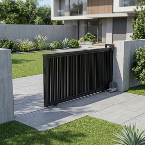 <span class=keywords><strong>Porte</strong></span> coulissante électrique intelligente haut <span class=keywords><strong>de</strong></span> gamme en aluminium, design moderne pour cour, villa, mur extérieur, <span class=keywords><strong>garage</strong></span>, entrée principale - Product Image 1