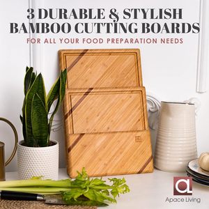 Tablas de Cortar de Bambú Apace Living, Rectangulares, Antibacterianas, para Cocina - Product Image 4
