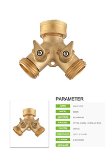 HOSUN Y <strong>Pipe</strong> Fitting 2 Way Metal <strong>Hose</strong> <strong>Splitters</strong> with Valve 3/4'' Diameter for Garden Irrigation - Product Image 5
