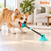 Jouet interactif et écologique pour animaux de compagnie, balle à mâcher en TPR pour chien avec ventouse, vente en gros du fabricant
