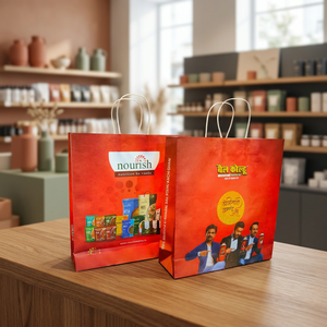 Sacs en papier kraft écologiques en gros, sacs personnalisés imprimés pour l'alimentation, l'épicerie, la vente au détail et l'emballage promotionnel - Product Image 3
