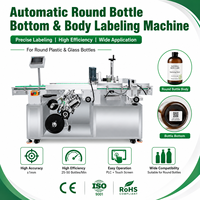 Machine d'étiquetage automatique ZXSMART pour le fond et le corps des bouteilles rondes, pour les cosmétiques, les produits chimiques quotidiens, les huiles essentielles
