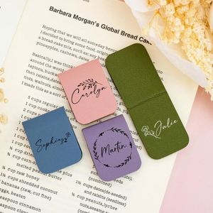 Custom Magnetic Leather <b>Bookmark</b> Soft Foldable Leather Book Mark Money Clips Holder Reading Progress Tracker Page Marker - Product Image 4