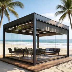 पर्यावरण के अनुकूल एल्यूमीनियम मिश्र धातु मोटर चालित बायोक्लिमिटिक लाउवेरड पर्गोला सजावटी स्क्रीन-वाटरप्रूफ सनशेड विंडप्रूफ आउटडोर - Product Image 6