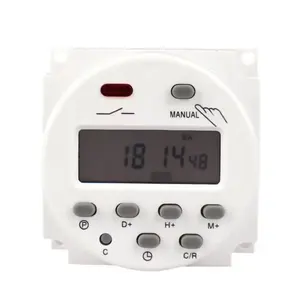 QJC Intervalo de 1 segundo 12V Interruptor de temporizador LCD digital 7 días Programador de relé de tiempo programable semanal