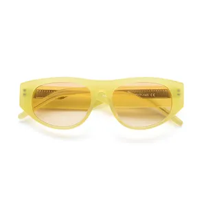 Sunglasses 2024 China Sunglass Manufacturer Vendor Yellow Cr39 Lens Ladies Visor Custom Logo Fashion Luxury Acetate Sunglasses