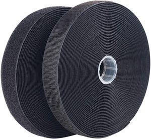 Robustes 25m/Rolle Schwarzes Nylon-getrenntes klebriges Klett band zum Nähen auf Schuhen Vorhänge Sofa Teppich Stoff - Product Image 3