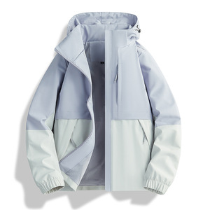 Nouvelle veste bomber unisexe coupe-vent et imperméable pour l'extérieur, style décontracté, pour couple, à capuche, simple couche, en maille, collection automne/hiver, transfrontalière - Product Image 4