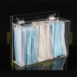 Rõ Ràng Acrylic Mặt Nạ Dispenser Tường Gắn Dùng Một Lần Găng Tay Lưu Trữ Organizer Box Với Nắp Acrylic Glove Chủ - Product Image 2