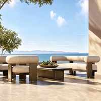 Ensemble de meubles de jardin en teck minimaliste moderne, table et chaises de loisirs, balcon, patio, jardin, table basse imperméable résistante aux UV, maisons d'hôtes