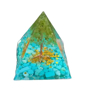 2024 nouveaux produits améthyste Reiki Chakra Point méditation Orgonite pyramide cristaux de guérison spirituelle ornements artisanat en cristal