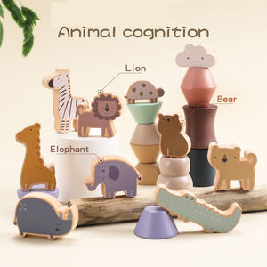 Custom Animals Baby Stacking Toys Balance DIY Wooden Building Blocks Montessori Early Educational Game for Kids 2-13 Year - Product Image 3