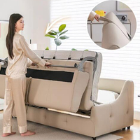 Canapé-lit pliant moderne en tissu 2-en-1 convertible avec matelas multifonctionnel pour petit salon et chambre