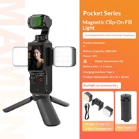 Kit Pencahayaan Slow-motion MAMEN IP65 untuk DJI Pocket 4/3/4 Pro, Lampu Isi Magnetik Mini Portabel Ukuran Saku dengan Pelepasan Cepat