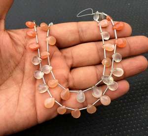 Alta calidad 20 piezas Natural Multi Moonstone facetado forma de pera Briolette cuentas para la fabricación de joyas al por mayor - Product Image 6
