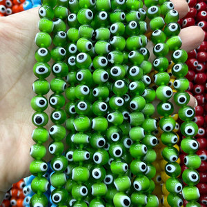Vente en gros Ojos <span class=keywords><strong>Turcos</strong></span> 4 6 8 10mm rond turc yeux perles verre coloré mauvais perles oeil pour bijoux Bracelet collier fabrication - Product Image 3