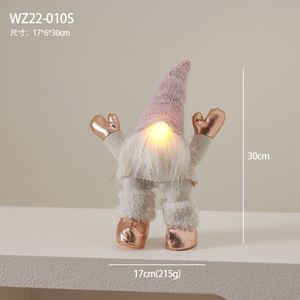 Adornos Navideños al por Mayor, Gnomos de Santa Claus sin Rostro con Luces LED y Muñecos de Calabaza para Decoración Navideña del Hogar - Product Image 4