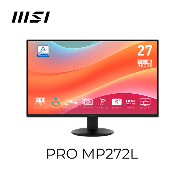 MSI 27 Inch IPS Panel 100Hz TUV Rheinland Certified Low Blue Light Eye protection Office Monitor  Gaming Monitor