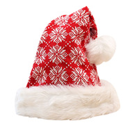 Chapeau de Noël en tricot avec bordure en fourrure rayée flocon de neige, unisexe adulte, 100% polyester, décoration de fête de Noël, personnalisable