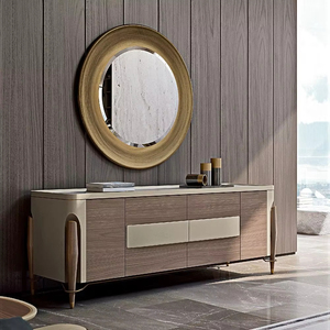 Tavolo <span class=keywords><strong>da</strong></span> <span class=keywords><strong>pranzo</strong></span> moderno rotondo in marmo veneziano marrone italiano di lusso in marmo reale tavolo - Product Image 3