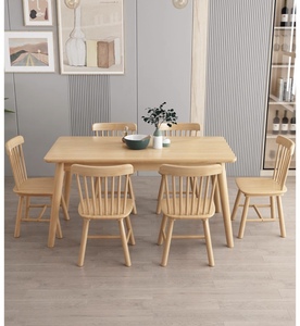 Hiện Đại Chất Lượng Cao Rắn Gỗ Bàn Ăn Đặt 6 Mảnh Phong Cách Đơn Giản Đồ Nội Thất Cho Nhà Nhà Hàng Thanh Lịch Phòng Ăn Trang Trí Nội Thất - Product Image 3