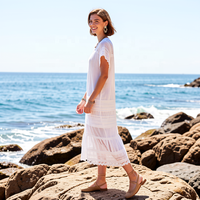 Robe chemise décontractée d'été à col rabattu et manches courtes, boutonnée, superposée, grande taille, pour femme, style resort, qualité OEM