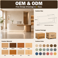 Comptoir de réception moderne à LED blanches, pour salon de beauté, clinique, bureau, hôpital, centre commercial, spa, logo personnalisé disponible