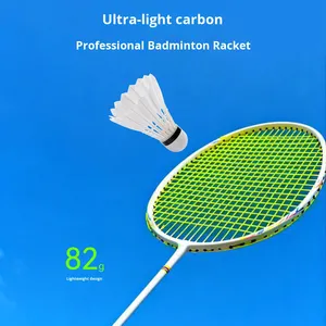 Raquette de <span class=keywords><strong>badminton</strong></span> légère en fibre de carbone complète, ensemble simple/<span class=keywords><strong>double</strong></span> pour hommes et femmes, offensive, défensive, durable, adulte, professionnelle - Product Image 2