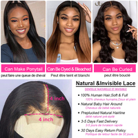 Peluca de cabello humano brasileño con cierre frontal para mujer, postizo de encaje frontal de 13x6 y 360 pulgadas, pelo trenzado HD sin procesar de 10A, venta al por mayor