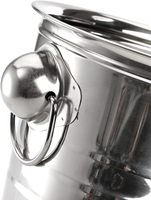 Seau à glace en acier inoxydable Seau à champagne Refroidisseur de boissons en métal Seau à glace en acier inoxydable avec anneau en fer 3L