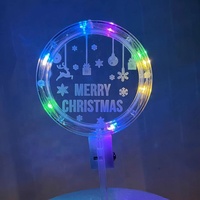 Nouvel arrivage Décoration de gâteau acrylique LED Joyeux Noël Fournitures de décoration de gâteau de Noël et du Nouvel An pour les fêtes