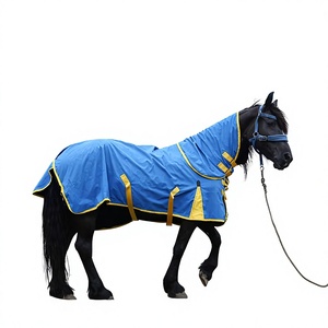 Manta para Caballo Ligera, Resistente, Impermeable y Transpirable, Fabricada con Tela Oxford 600D, Cuello Alto, Solapa Grande para la Cola, 4 Correas para las Patas, para Invierno - Product Image 5