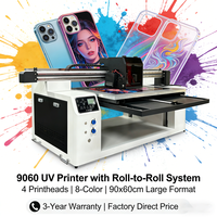 Impresora UV DTF Híbrida 9060 con Cabezal de Impresión XP600, Tinta de Rollo a Rollo para Acrílico, Metal, Vidrio y Carcasas de Teléfono