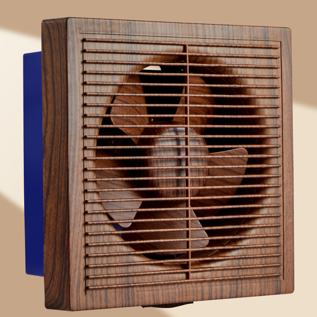 AC 127V/220V 50/60Hz Low Noise Ventilation Exhaust Fan Wooden Color Window Mount for Hotels Mechanical Foldable for Ceiling Box