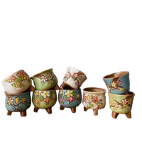 Pot de fleurs en céramique coréen pour plantes succulentes et cactus, mini décoration colorée, cadeau mignon pour fille