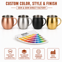 Mug Moscow Mule en acier inoxydable plaqué cuivre de 450 ml (15 oz) pour bar, directement de l'usine