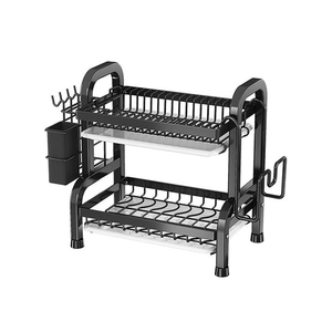 2 lớp Countertop đồ ăn lưu trữ giá nhà bếp khô món ăn giá với dao kéo drainer - Product Image 1