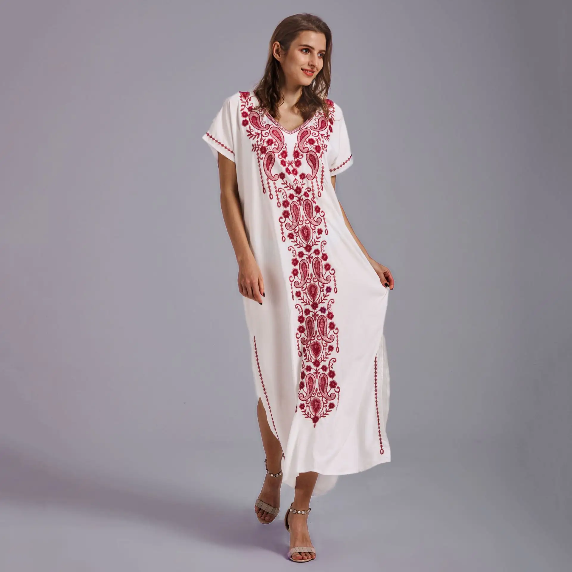 Luxuriouskaftan dresses women Indian Dress sun protection beach Kaftan maxi dress kimono beach cover up