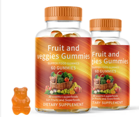 Suplemen Herbal Buah dan Sayuran Gummy Superfood Hijau Grosir OEM/ODM dengan Bayam, Brokoli & Bit
