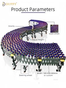 Yükleme boşaltma için ucuz fiyat ile yeni tasarım teleskopik yerçekimi paten tekerlek konveyör - Product Image 5