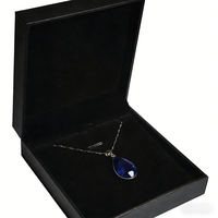 Boîte magnétique noire de luxe personnalisée - Carton mat écologique, fermeture magnétique pour emballage cadeau de bijoux, collier, pendentif